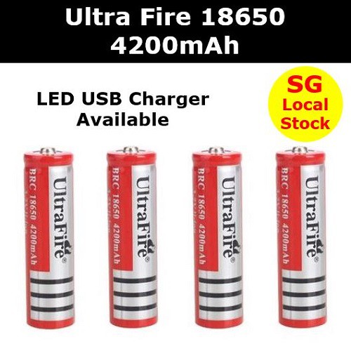 18650 4200mAh Lithium Liion Rechargeable Battery Shopee Singapore