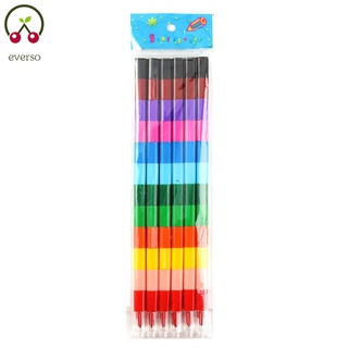 6pcs Stacking Rainbow Pencils for Kids 12 Colors Buildable Crayons Set for Office School@CY-FHL2-SHTKC9732 #1
