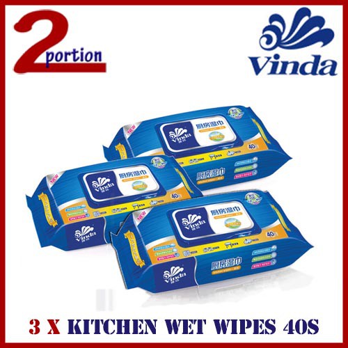 Bundle Of 3 Vinda Kitchen Magic Wet Wipes 40s Shopee Singapore