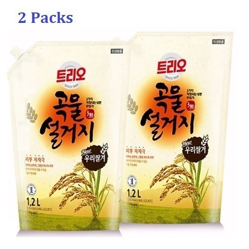 Korea Natural Grain Rice Bran Dishwashing Liquid Refill 1200ml x 2