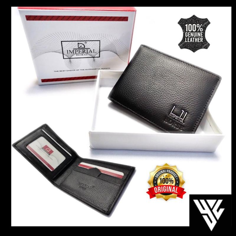 Shop Malaysia Ih03 Imperial Horse Men Leather Wallet With Box Lelaki Black Hitam Quality Baik Gift New 男士专色黑色钱包 Shopee Singapore