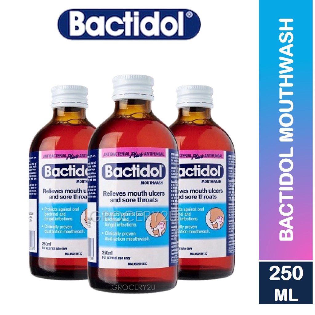 Bactidol Mouthwash Relieves Mouth Ulcers & Sore Throats, 250ml Shopee Singapore