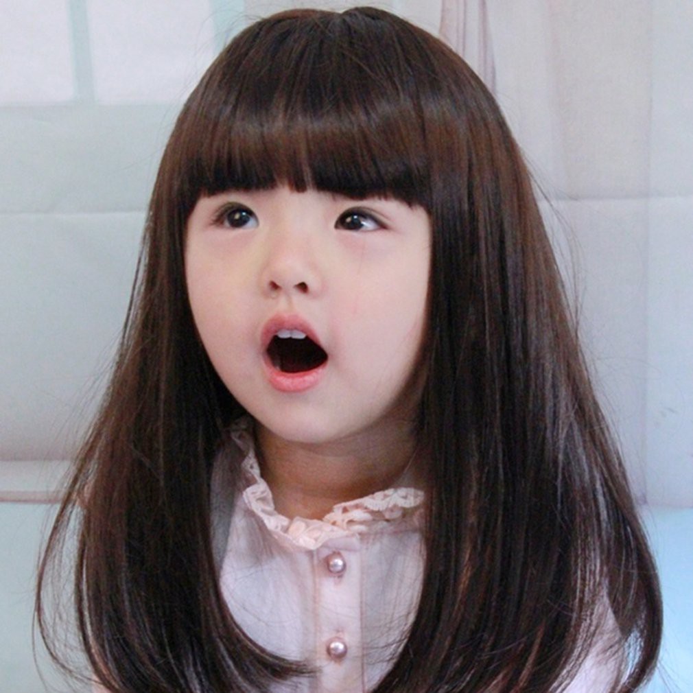 🔶SF🔶Lovely Boys Girls Hair Natural Wig Black long straight Full Head Children  Wigs Kids Daily Hairpiece | Shopee Singapore