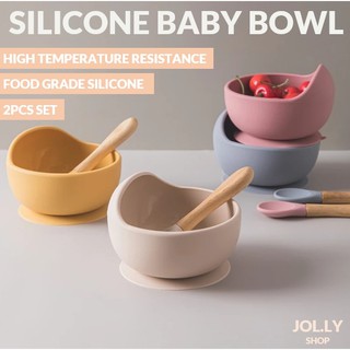 🔥SG LOCAL STOCK🔥 Baby Bowl🔥Food Grade Silicone🔥2pcs set🔥Feeding Tableware🔥Non-Slip Bowl🔥High Temperature🔥With Spoon🔥