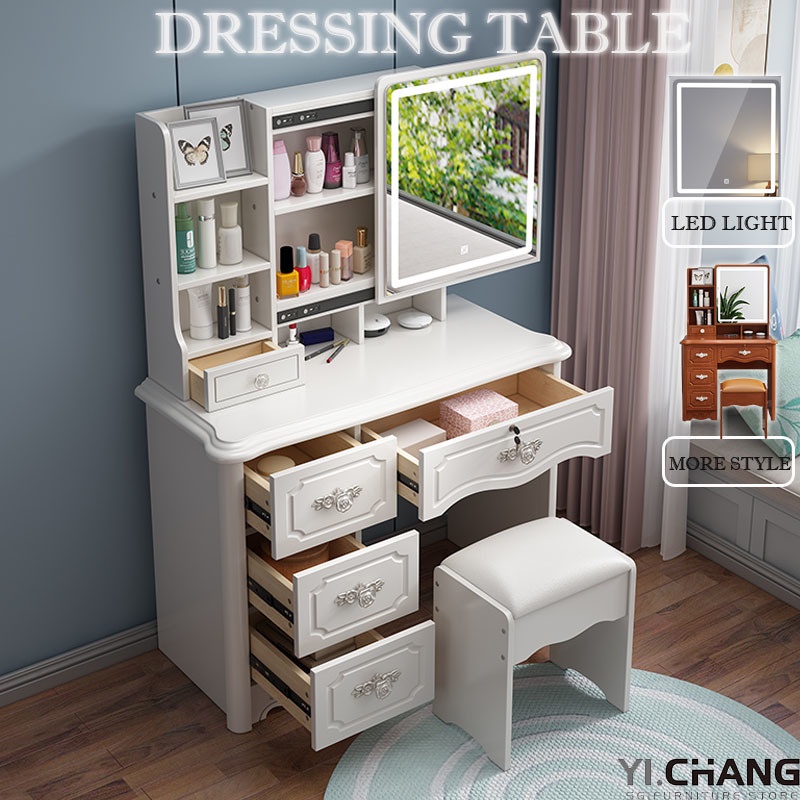 Yichang Bedroom Dressing Table Simple, Makeup Dresser Storage