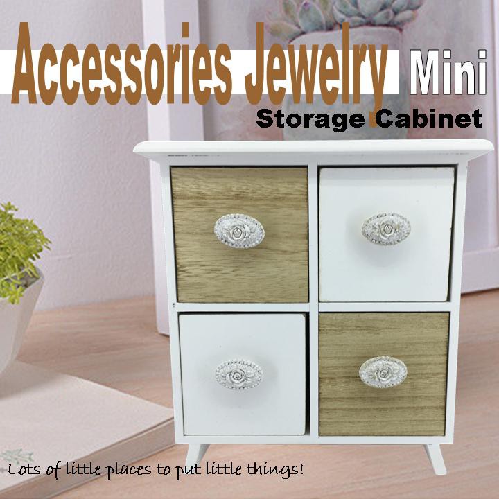 Wooden Multiple Drawer Apothecary Cabinet Jewelry Trinket Storage