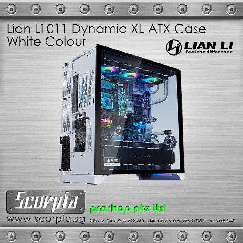 Lian Li Pc O11 Dynamic Xl Rog Certified White Atx Full Tower Gaming Computer Case Shopee Singapore