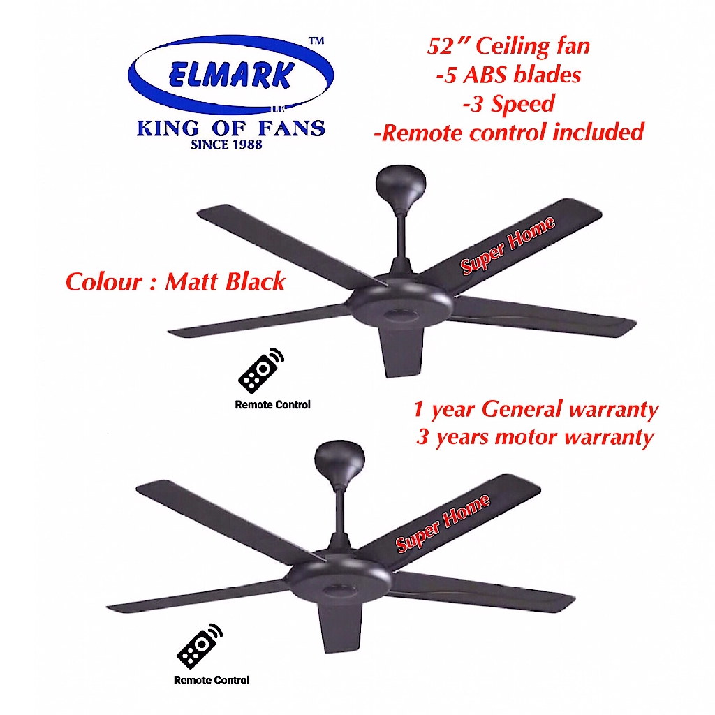 2 Unit Elmark Gem Tp102 Abs Blade 52 Inch Ac Motor Ceiling Fan