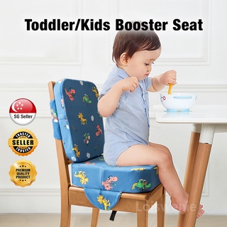 Toddler Booster Seat Cushion for Dining Table Waterproof PU Washable Kids Highchair Booster Cushion with Portable Travel Increasing Cushion Grey 