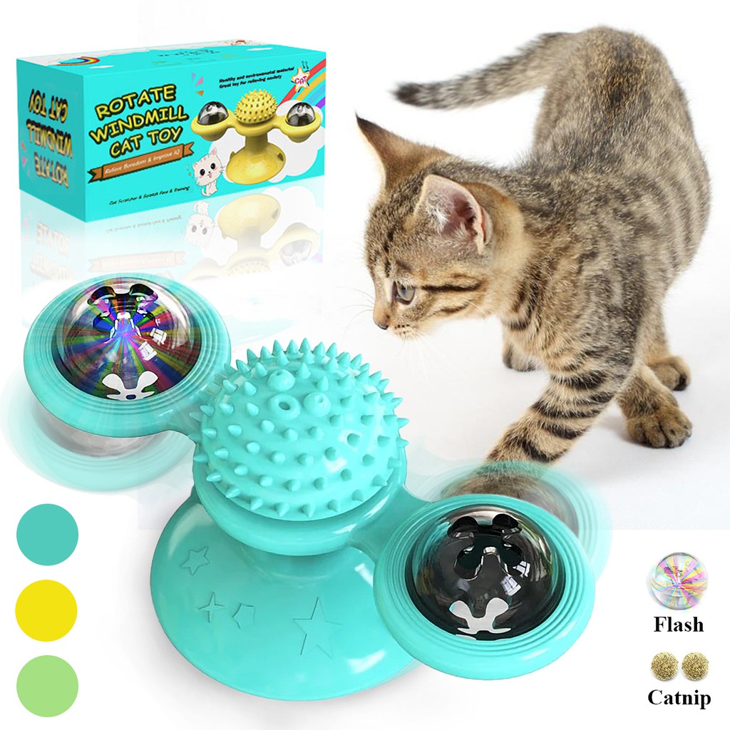 Windmill Cat Toy Turntable Teasing Interactive Pet Toys for Indoor Cats