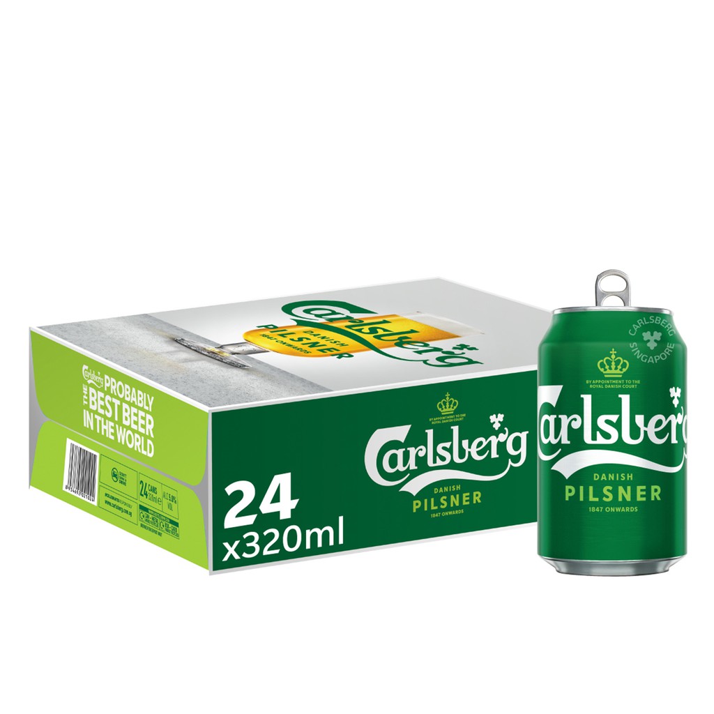 Carlsberg Green Label Beer Can Silver Ring, 320ml [Bundle Of 24 ...