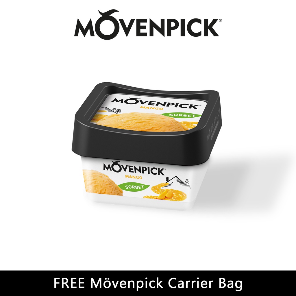 Movenpick Ice Cream 18 x 100ml Bundle (Mango Sorbet) Pack in Movenpick Carrier Bag Shopee