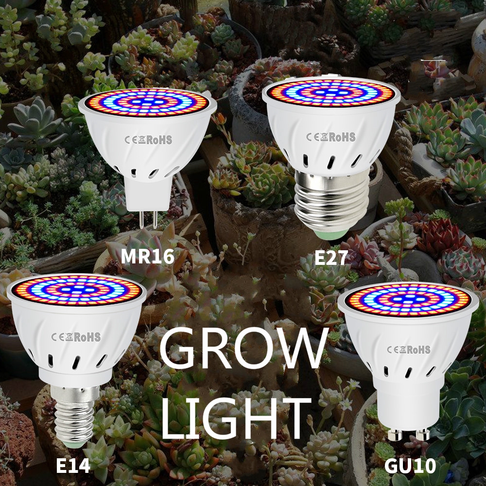 LED Plant Grow Light Bulb E14 E27 GU10 MR16 Flower Veg Hydroponic Lamp 110V 220V 