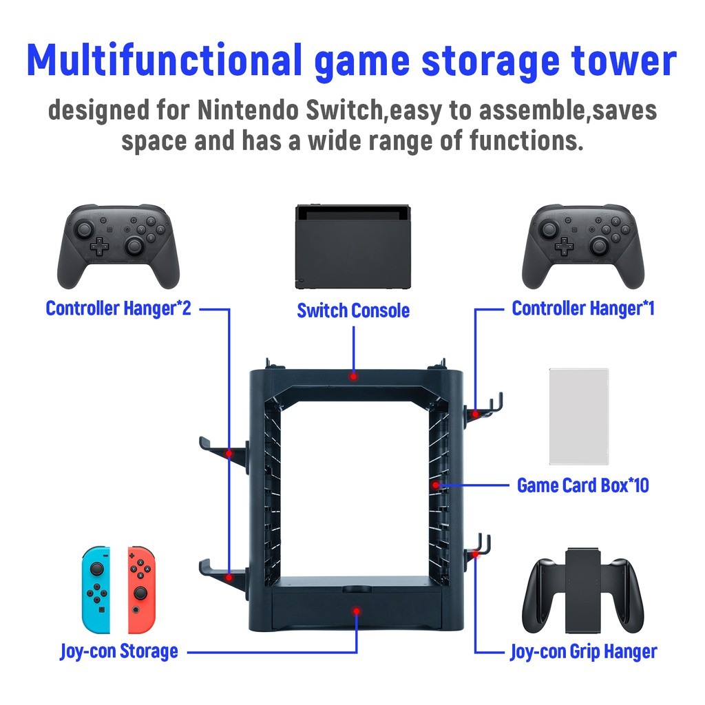 nintendo switch game storage tower