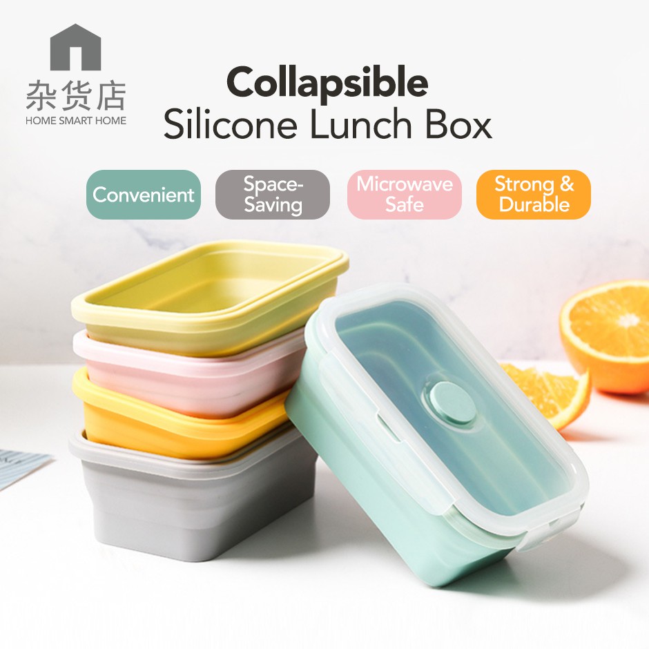 Collapsible Silicone Lunch Box in Assorted Sizes & Colours | Shopee