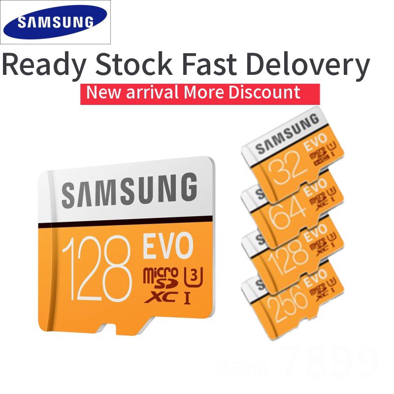 Ready Stock Samsung EVO Micro SD Card 256GB 1024GB 32GB 64GB 128GB 1TB Micro SDXC C10 Memory ...