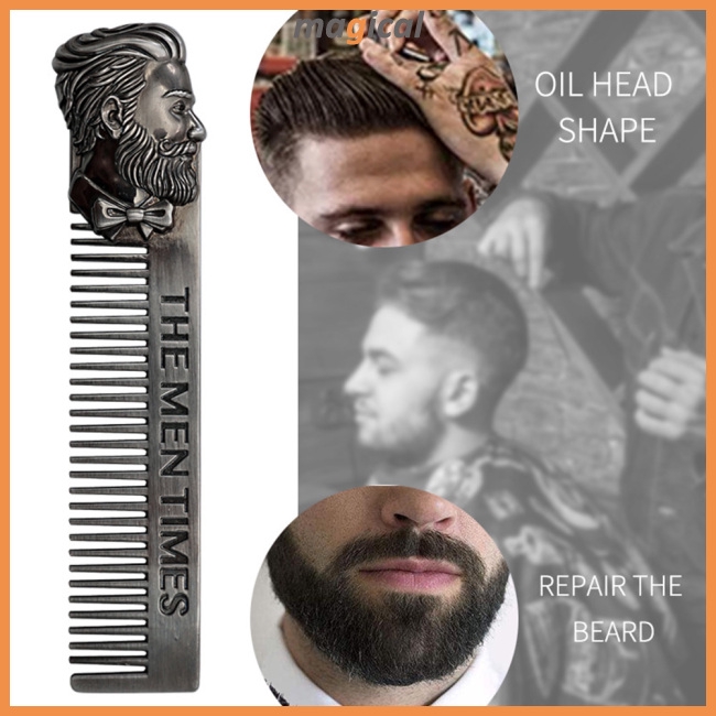 Men Beard Shaping Template Metal Beard Comb Hair Beard Trim Tool