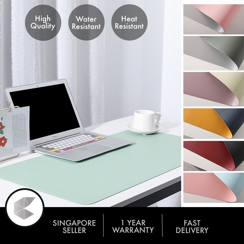 [SG SELLER] Premium Leather Desk Mouse Pad Double Sided Extended
