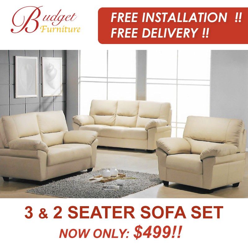 Cheapest 3 2 Seater Sofa Set Textured Leather Coffee Table Free Delivery Shopee Singapore