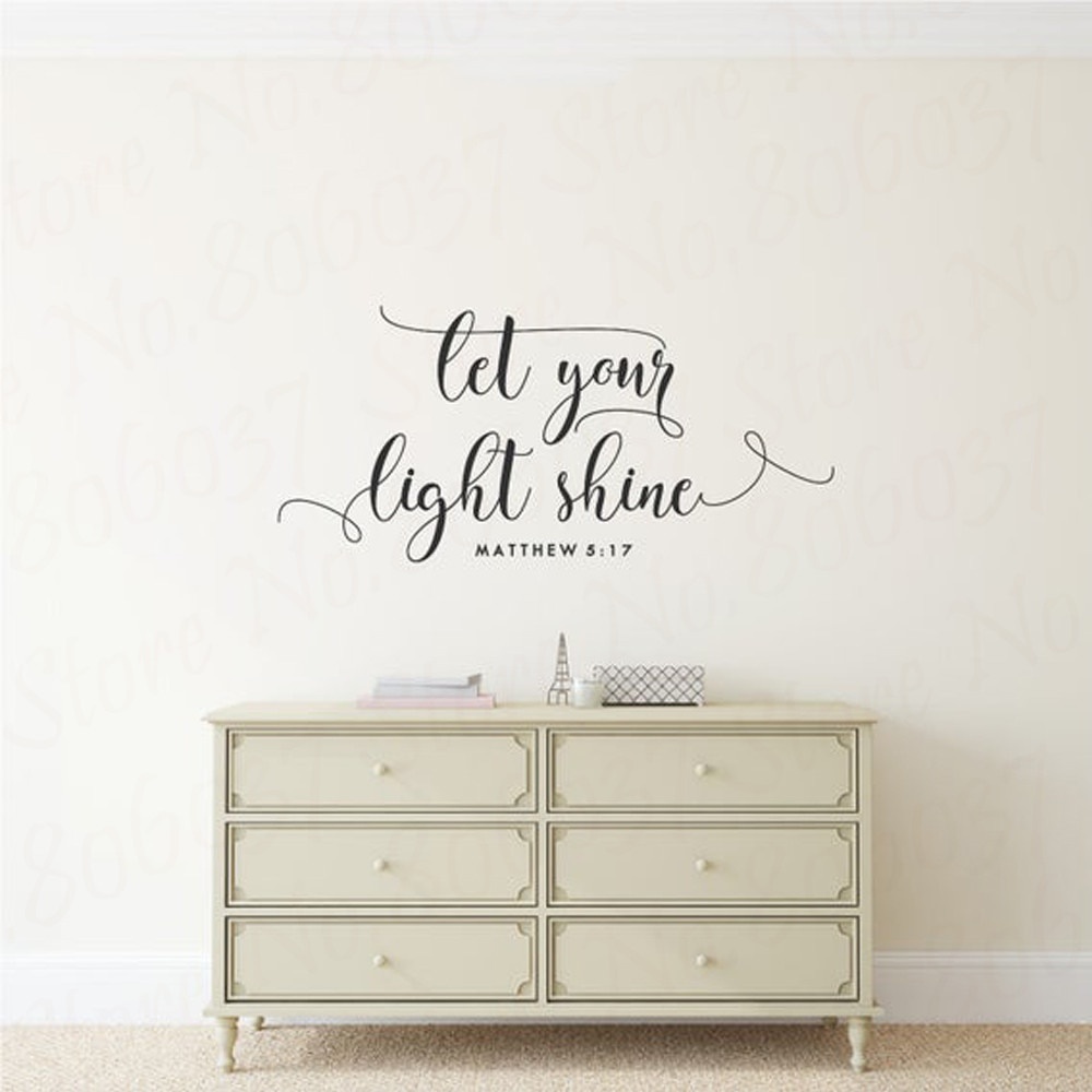 Let Your Light Shine Wall Decal Quote Bible Wall Sticker Quote Bible