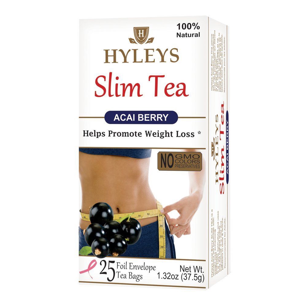 Hyleys Slim Tea Acai Berry Flavor Herbal Supplement For Weight Loss 25