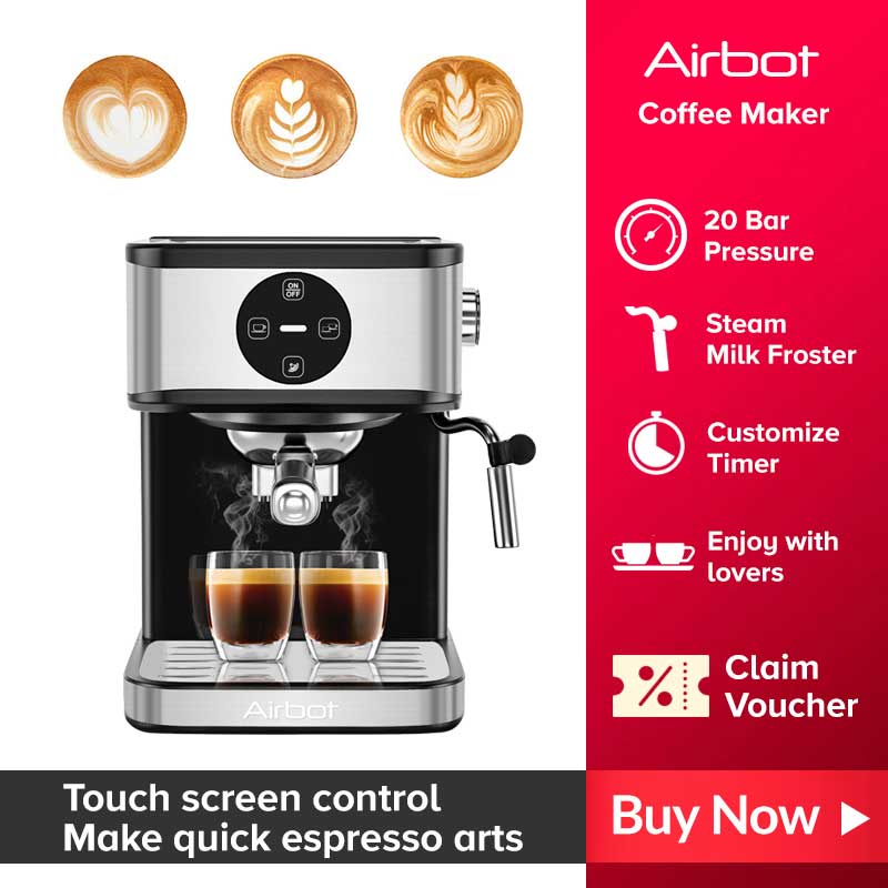 Airbot Espresso Coffee Maker Machine CM7000 With Steam Milk Froth ...