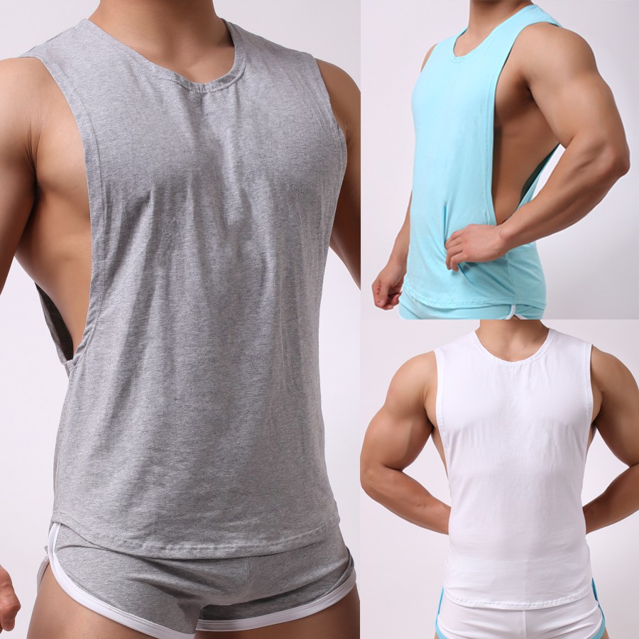 Men Bodybuilding Tank Top Plain Compression Sleeveless Gym Sports