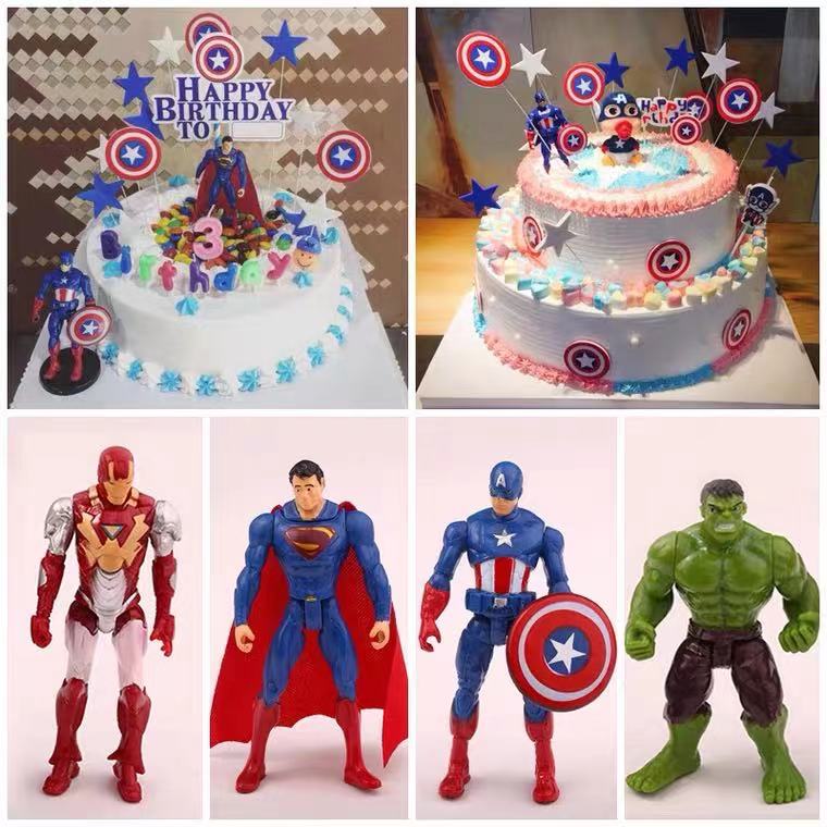 Marvel Avenger Superhero cake Toppers party bag filler decorazione Batman Ironman Hulk Superman 