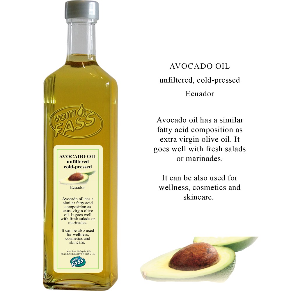 Vom Fass Avocado Oil Ecuador Un Filtered Cold Pressed 250ml Shopee Singapore