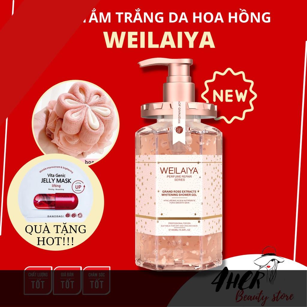 Weilaiya Whitening Shower Gel, Moisturizing, Nourishing Rose Skin