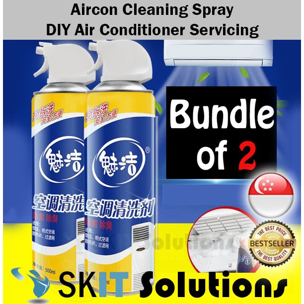 Pack of 2 Aircon Cleaning Spray DIY Air Conditioner Con Clean Tool