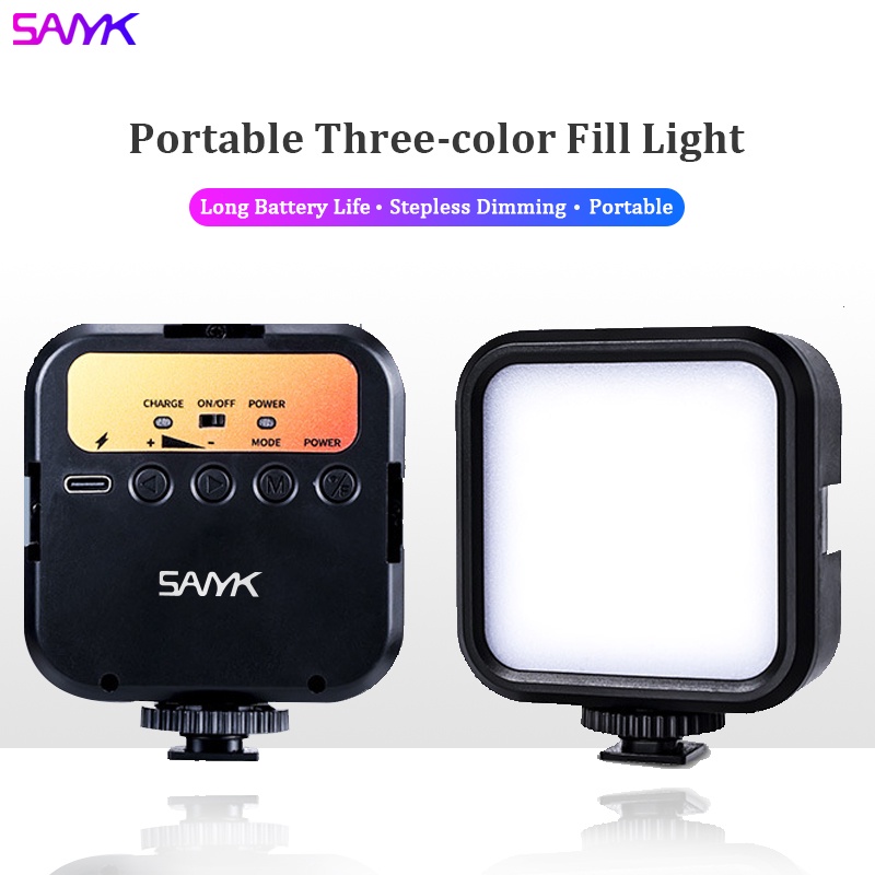 SANYK Multi-function Led Dimming Fill Light USB Built-in Rechargeable Lithium Battery Vlog Video Photography Camera Mobile Phone