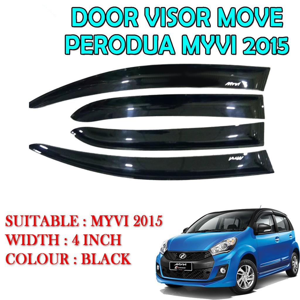 Perodua Myvi 2012 2015 Se Lagi Best Door Visor Move Wind Deflector 4 Pcs Shopee Singapore