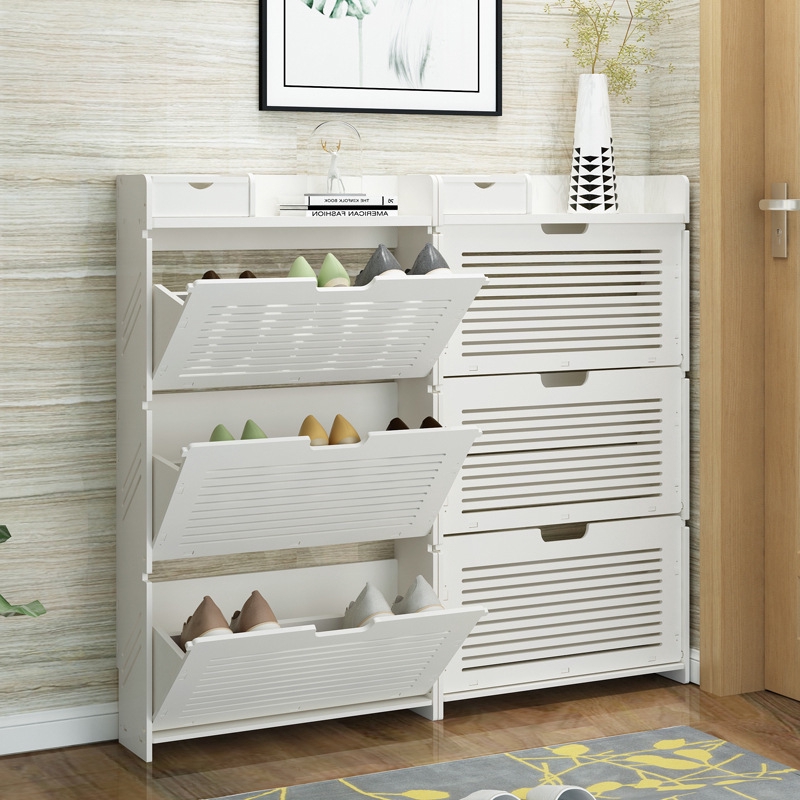 Ultra Thin Tipping Shoe Cabinet Simple European Style Small Household Space Entrance Cabinet Shoe Rack Shopee Singapore