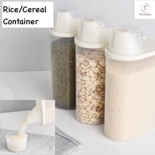 Rice Container with Lids 2.5L Airtight Leak-Proof Plastic Dry Transparent Storage Box Rice Cylinder 10Kg Cereal Storage Container 