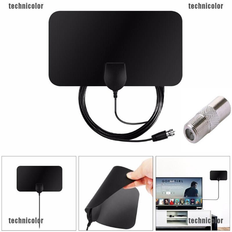 TV Antenna HDTV DVB-T2 Flat HD Digital Indoor Amplified 50 Mile Range ...