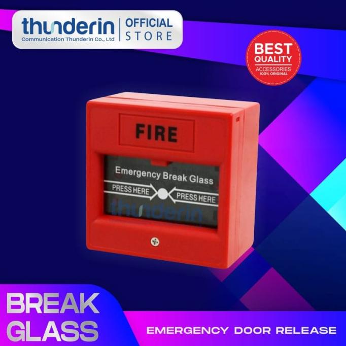 Emergency BREAK GLASS FIRE ALARM SWITCH EMERGENCY Button Width 0905