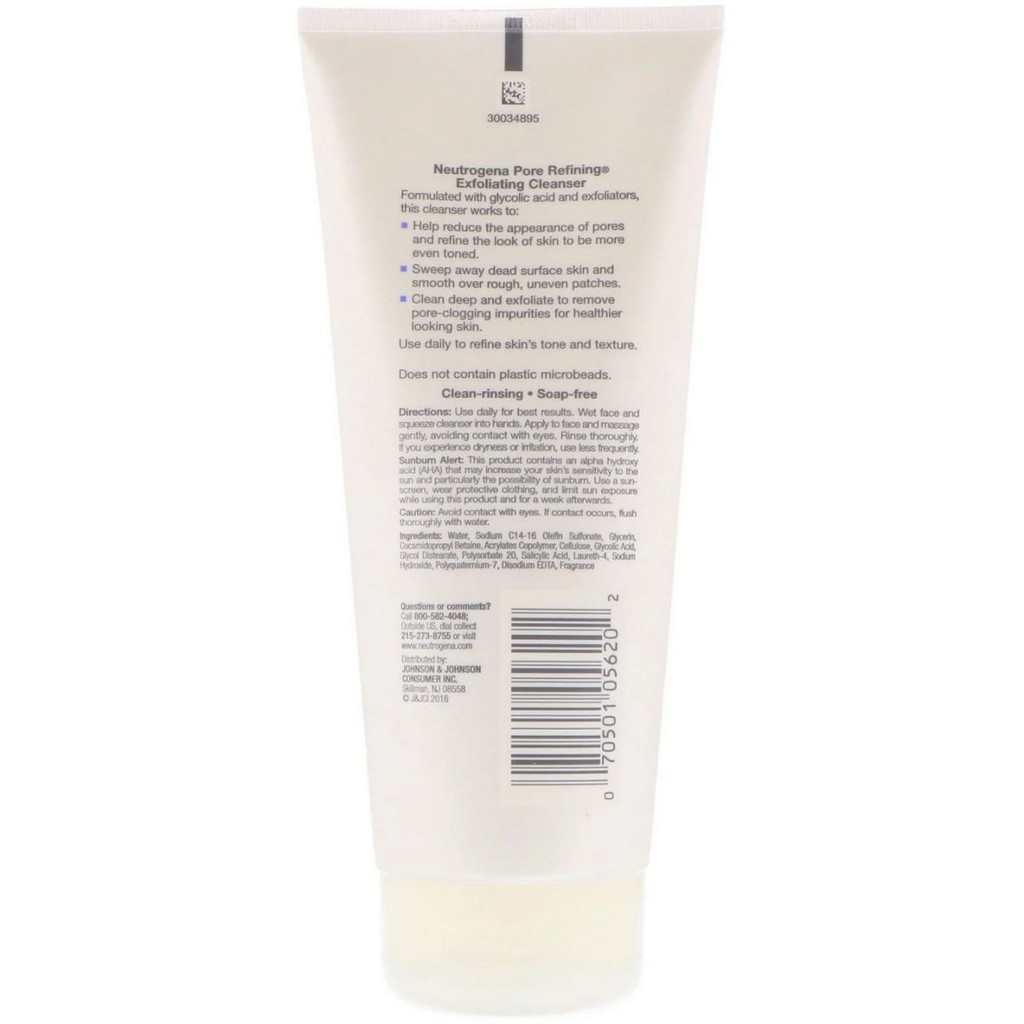 neutrogena pore exfoliating cleanser