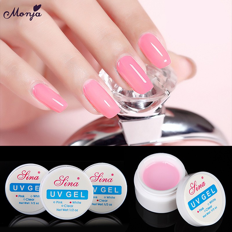 Monja Pink White Clear Nail Art Acrylic Uv Gel Extension Builder French Tips Manicure Tool Shopee Singapore