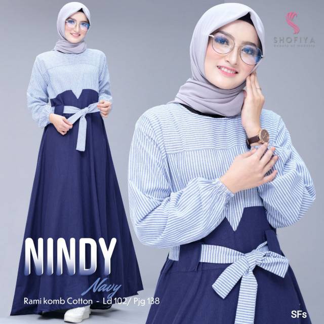 BAJU GAMIS NINDY DRESS CRINGKEL AIRFLOW MIX KATUN PREMIUM