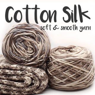 COTTON SILK soft & smooth yarn 16-ply ~180g 3mm thk (PINK PURPLE) #2
