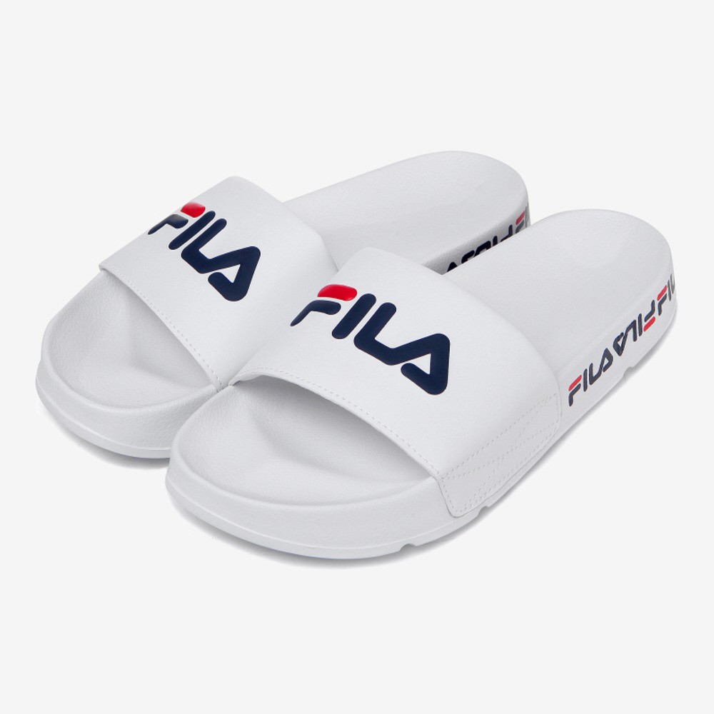 white fila slides