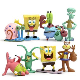8pcs Set Spongebob Squarepants Patrick Star Squidward Tentacles Figure Toys Gift Shopee Singapore - realistic patrick spongebob garry roblox
