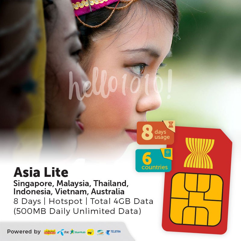 Asia Lite Malaysia Australia Vietnam Indonesia Thailand 8days Travel Sim Card Shopee Singapore