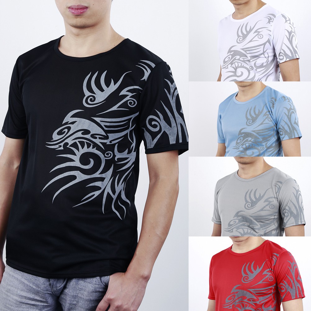 Men S Summer Tattoos Printed Short Sleeve Crew Neck Tee T Shirt Shopee Singapore - full chest and body t shirt tattoo roblox