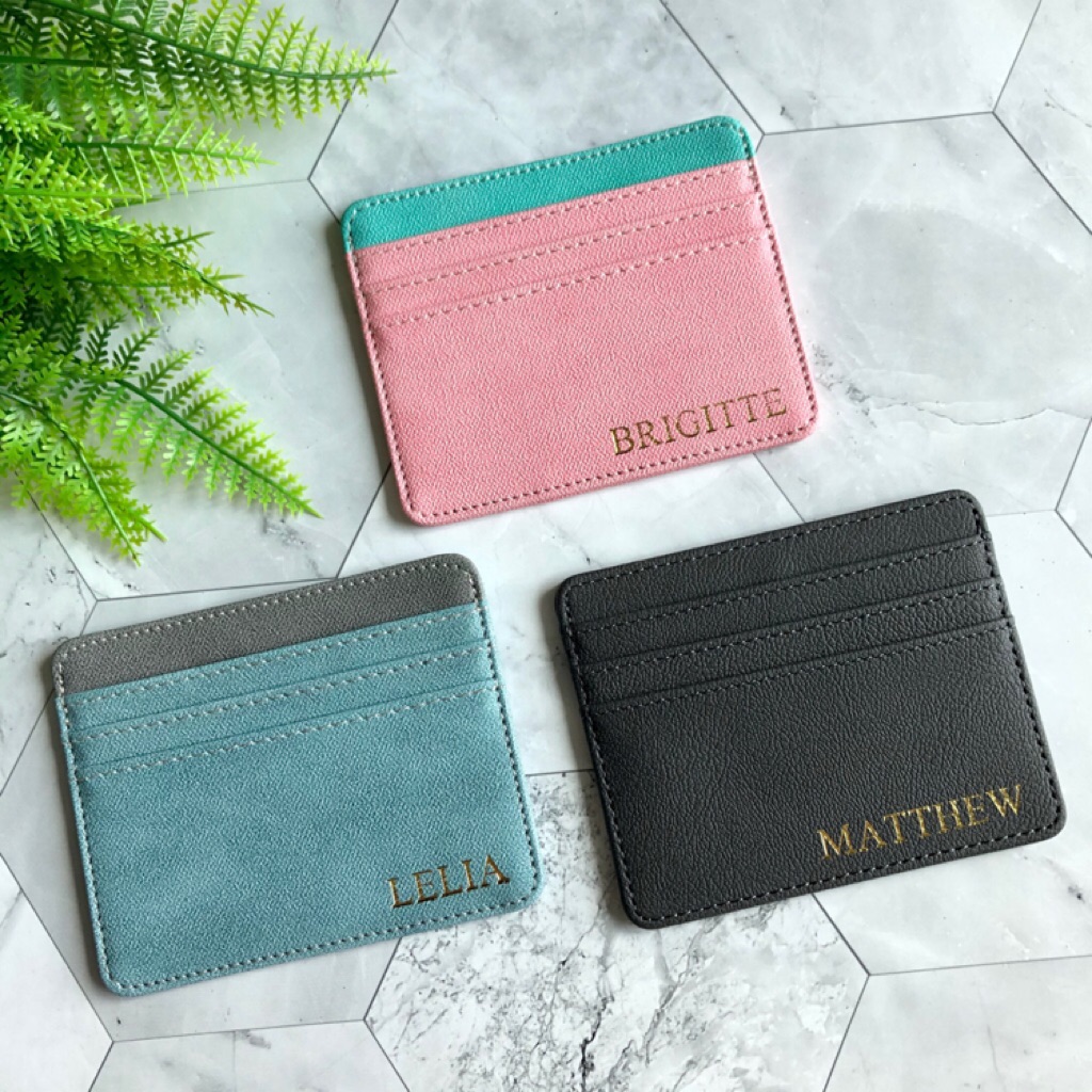 Card Holder Personalised with Monogrammed Name Hot Stamping Gold Foil 🎁