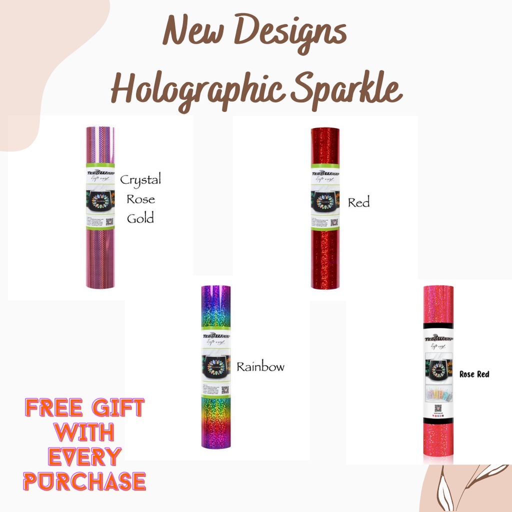 TECKWRAP Holographic Sparkle Vinyl for Craft/Cricut/silhouette Permanent vinyl Craft Vinyl