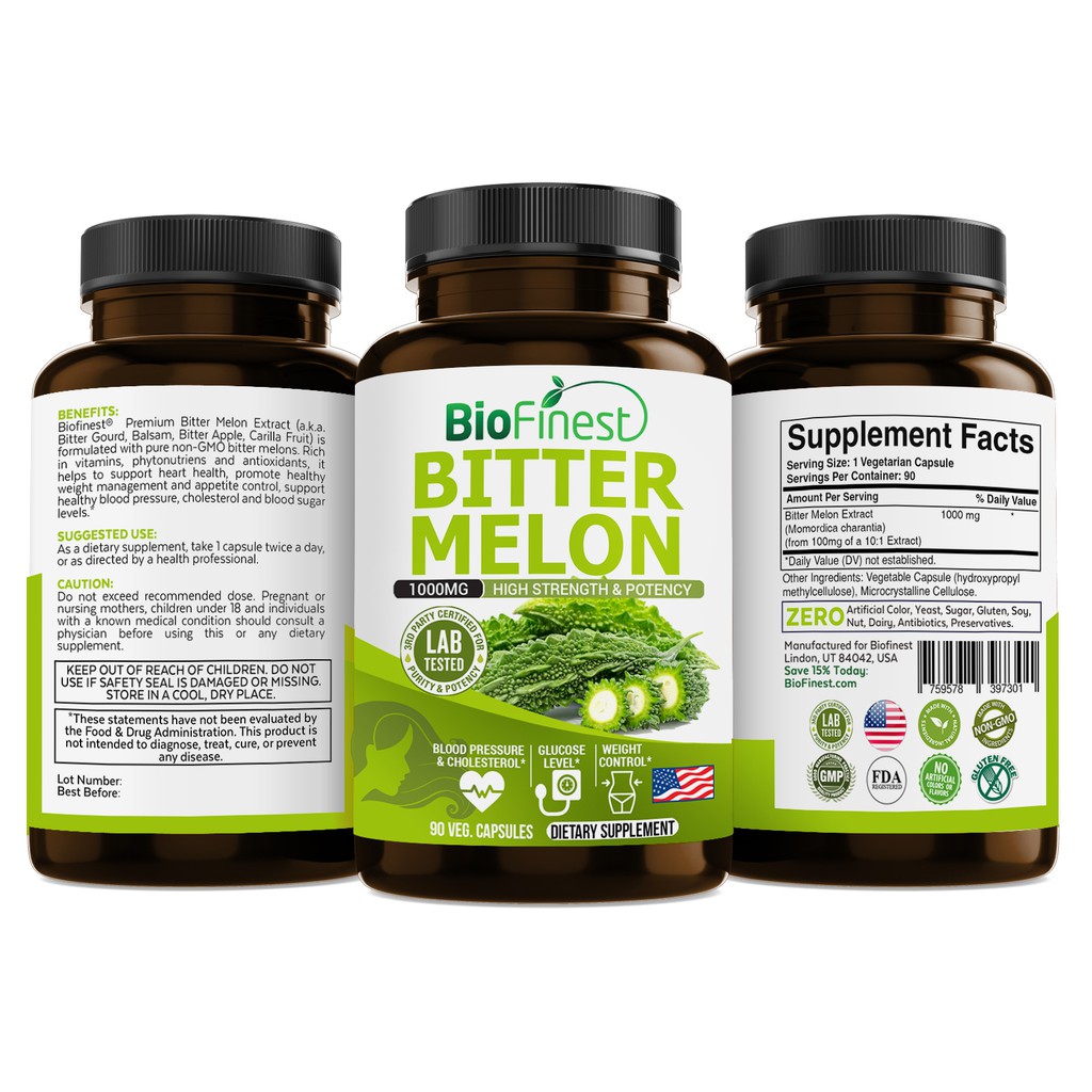 Biofinest Bitter Melon (Gourd) Extract Supplement (90 Count) Adtrend