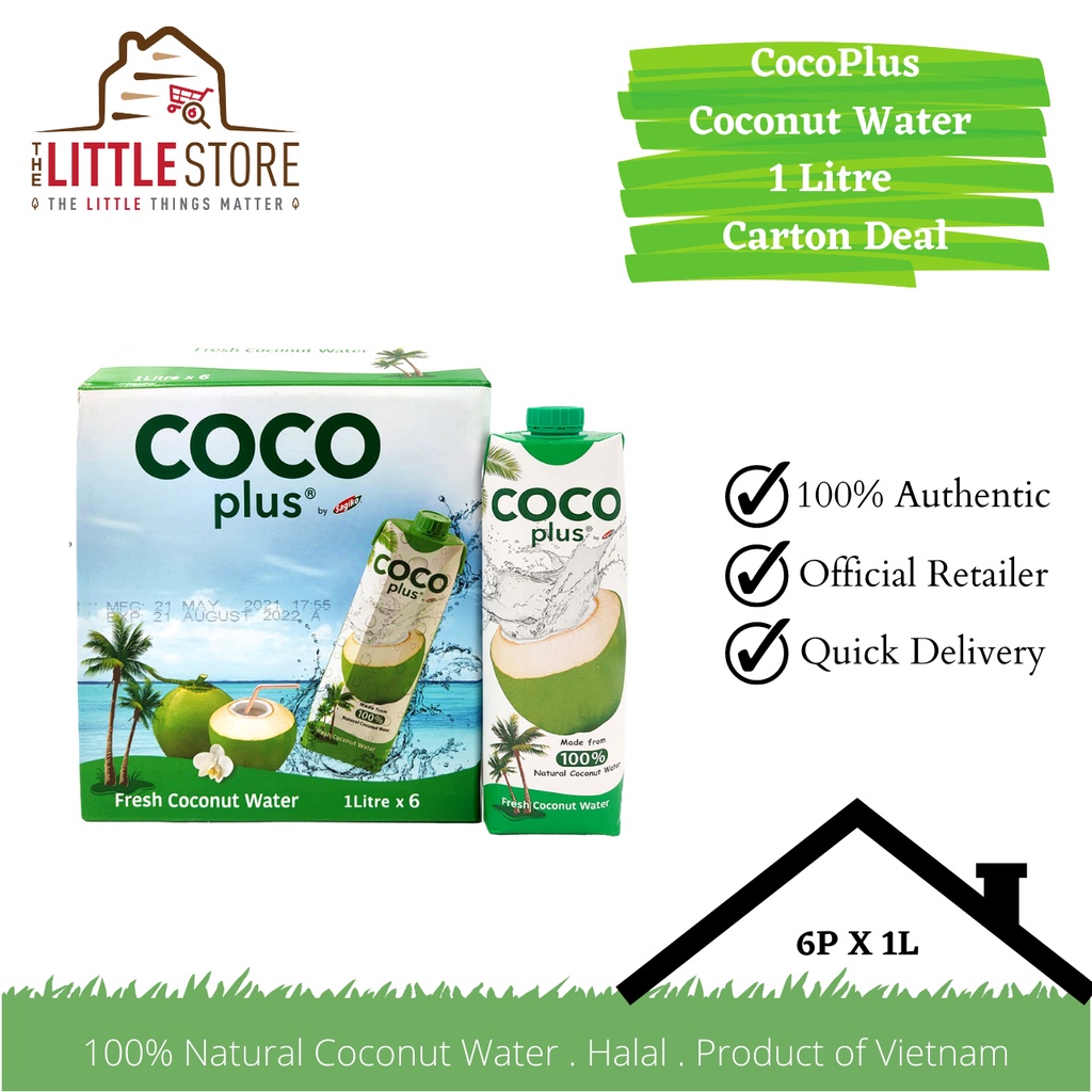 [100 Natural Coconut Water Carton Deal] Sagiko Coco Plus Fresh