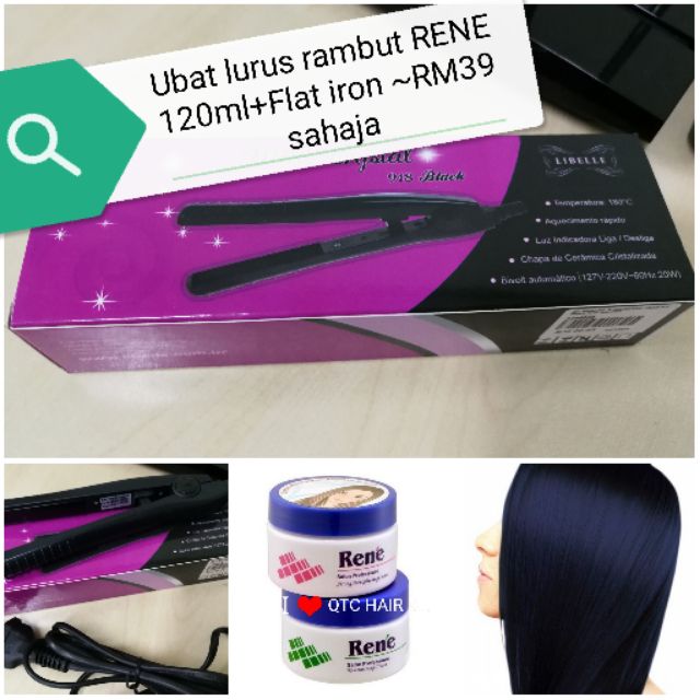 SI UBAT  LURUS  RAMBUT  RENE120ml FLAT IRON PACKAGE A UBAT  